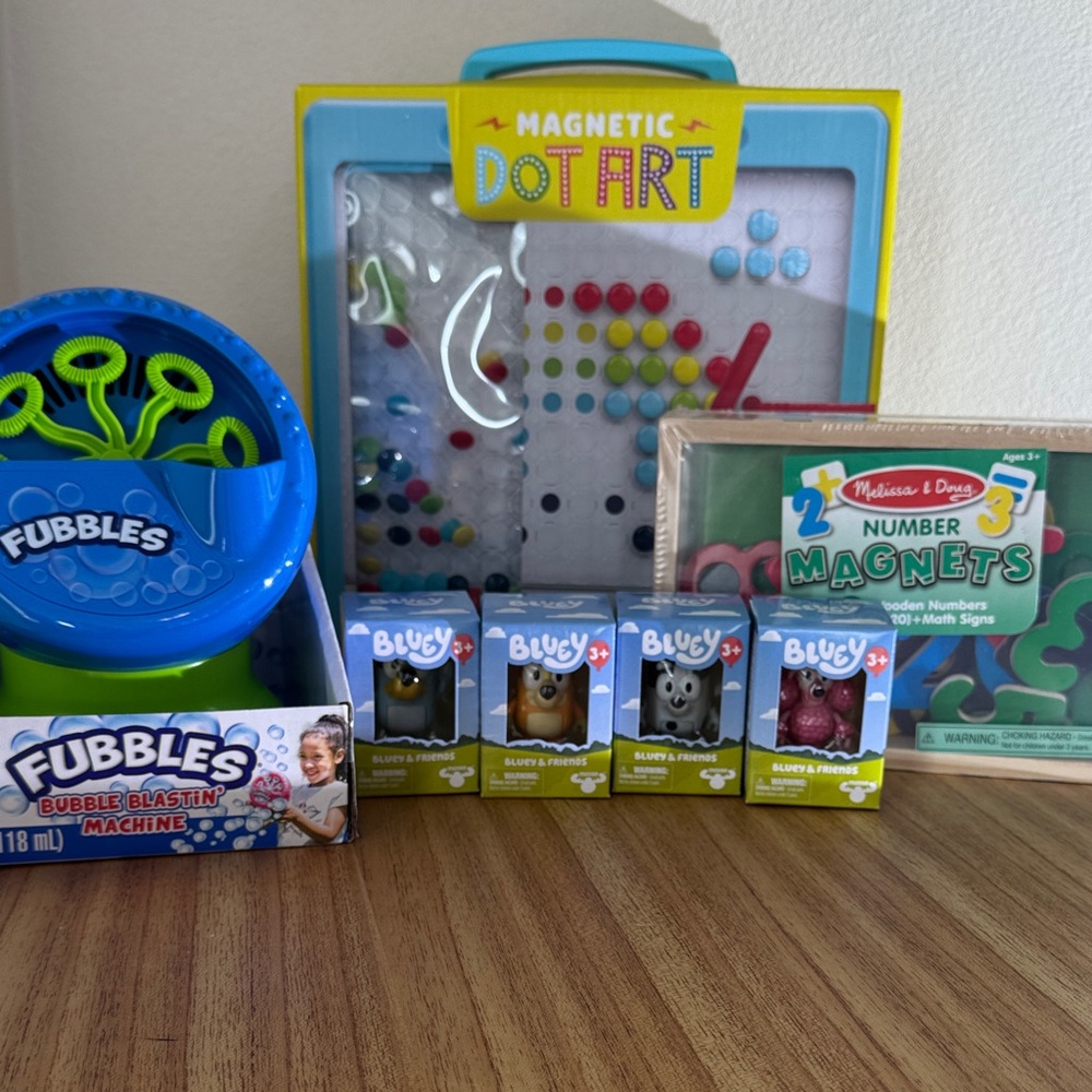 Bluey Fubbles Melissa & Doug activity Bundle Fun Gift Basket Set